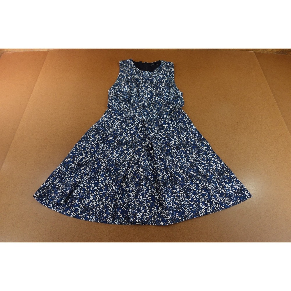 Gap Womens Size 6 Navy Blue Ditsy Floral Print Sleeveless Fit & Flare Midi Dress